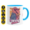 Mug colored light blue, ceramic, 330ml