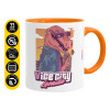 Mug colored orange, ceramic, 330ml