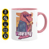 Mug colored pink, ceramic, 330ml