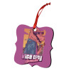Christmas ornament polygon wooden 7.5cm