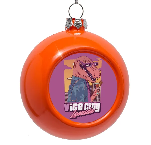 Vice City Leonida — Orange Christmas tree ornament bauble 8cm
