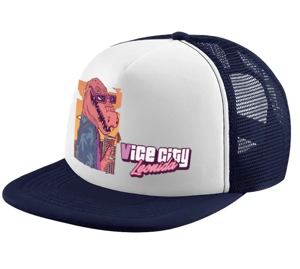 Vice City Leonida — Children's Soft Trucker Cap with Dark Blue/White Mesh (POLYESTER, CHILDREN, ONE SIZE)