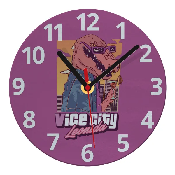 Vice City Leonida — Glass wall clock (20cm)