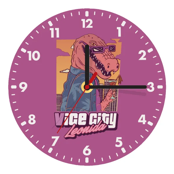 Vice City Leonida — Wooden wall clock (20cm)