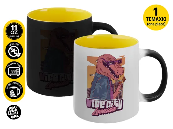 Vice City Leonida — Magic mug with yellow interior, ceramic, 330ml, changes colour with hot drinks