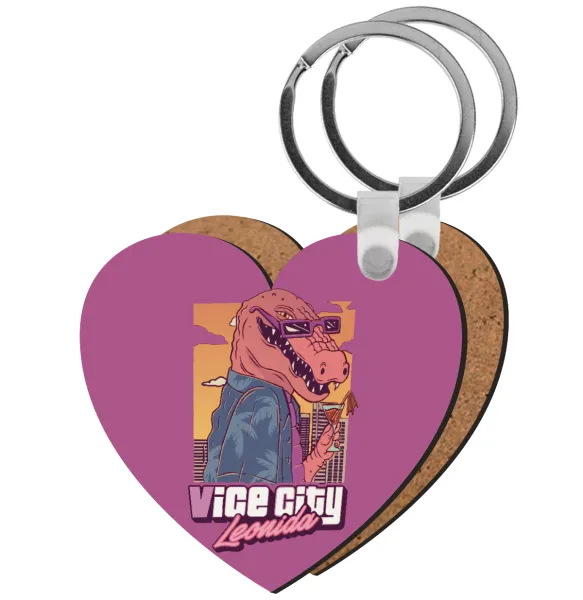 Vice City Leonida — Heart wooden MDF keychain