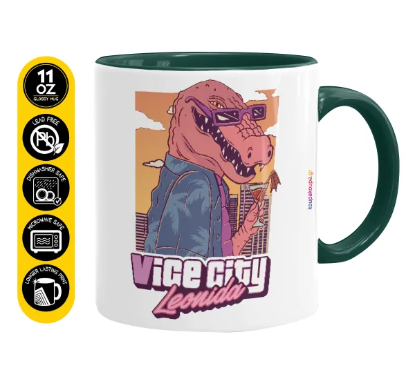Vice City Leonida — Κούπα χρωματιστή πράσινη, κεραμική, 330ml
