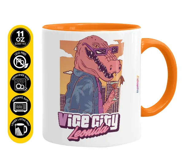 Vice City Leonida — Mug colored orange, ceramic, 330ml