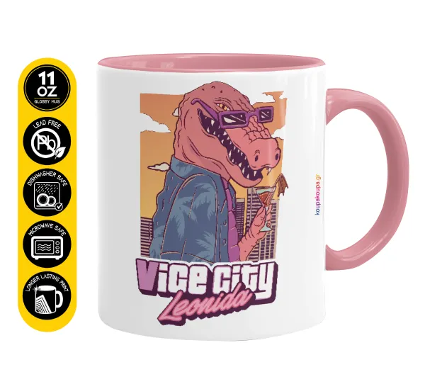Vice City Leonida — Κούπα χρωματιστή ροζ, κεραμική, 330ml