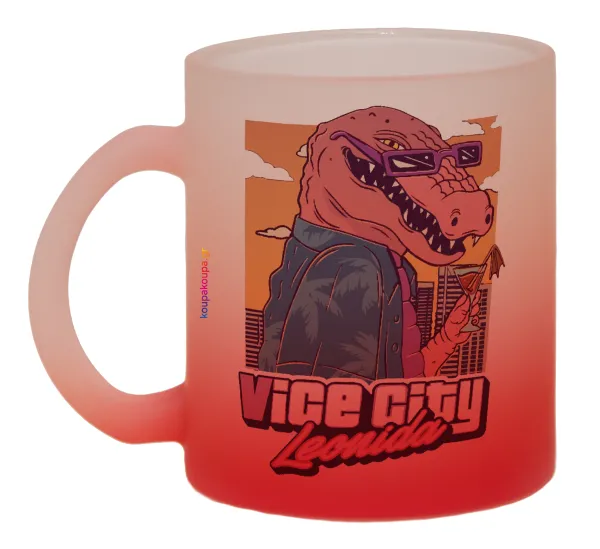 Vice City Leonida — Κούπα γυάλινη δίχρωμη με βάση το κόκκινο ματ, 330ml