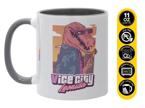 Vice City Leonida — Κούπα χρωματιστή γκρι, κεραμική, 330ml
