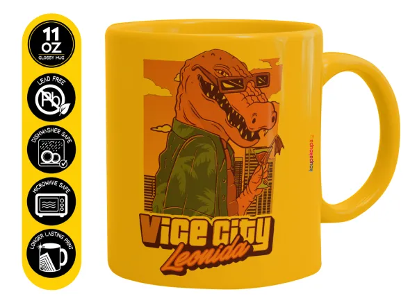 Vice City Leonida — Ceramic coffee mug yellow, 330ml