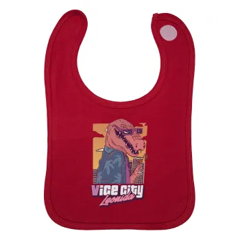 Vice City Leonida, Σαλιάρα με Σκρατς Κόκκινη 100% Organic Cotton (0-18 months)