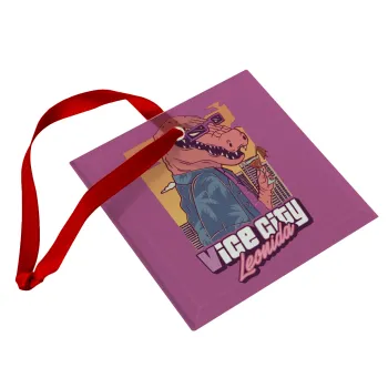 Vice City Leonida, Christmas ornament, glass square ornament 9x9cm
