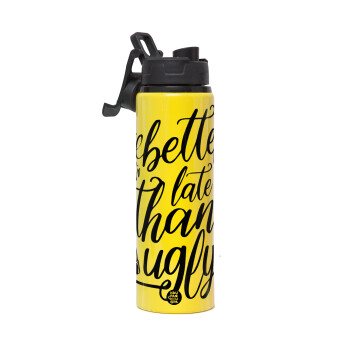 Better late than ugly, Μεταλλικό παγούρι νερού με καπάκι ασφαλείας, αλουμινίου 850ml