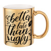 Mug ceramic, gold mirror, 330ml