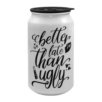 Better late than ugly, Κούπα ταξιδιού μεταλλική με καπάκι (tin-can) 500ml