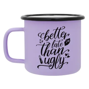 Better late than ugly, Κούπα Μεταλλική εμαγιέ ΜΑΤ Light Pastel Purple 360ml