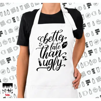 Better late than ugly, Ποδιά μακριά Σεφ ολόσωμη με τσέπες white (ΕΝΗΛΙΚΩΝ)