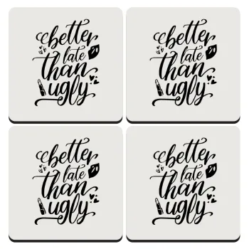 Better late than ugly, ΣΕΤ 4 Σουβέρ ξύλινα τετράγωνα (9cm)