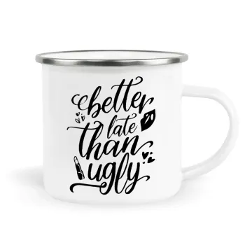 Better late than ugly, Metallic enamel cup white 360ml