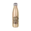 Glitter gold stainless steel thermos bottle, double-walled, 500ml