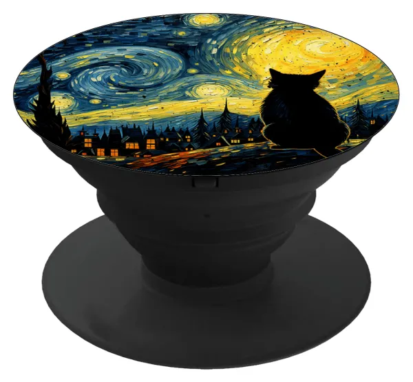 Black Cat — Phone Holders Stand  Black Hand-held Mobile Phone Holder