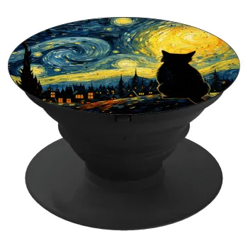 Starry Night Cat, Phone Holders Stand  Μαύρο Βάση Στήριξης Κινητού στο Χέρι