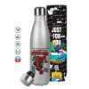 Metallic Glitter Silver Thermos Flask (Stainless steel), double-walled, 500ml