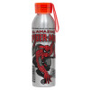 Aluminum Sports Bottle 650ml – Silver with Red Cap and Silicone Strap
