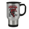 Stainless steel travel mug with lid, double wall 450ml