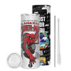 Tumbler stainless steel 600ml, with metal straw & cleaning brush