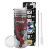 Tumbler stainless steel Silver 600ml, with metal straw & cleaning brush