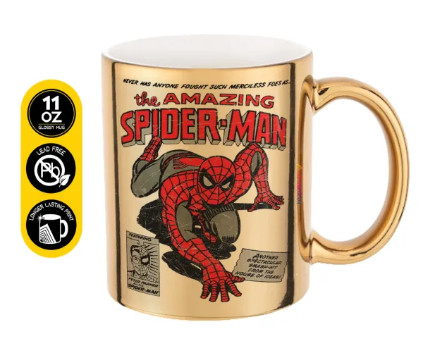 Spiderman the amazing — Mug ceramic, gold mirror, 330ml