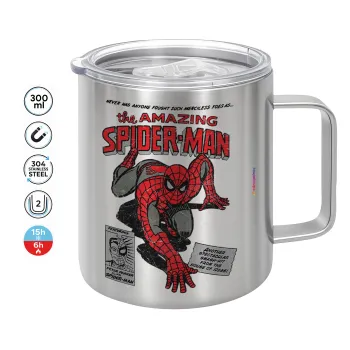 Spiderman the amazing, Κούπα Ανοξείδωτη διπλού τοιχώματος 300ml με καπάκι διατήρησης θερμοκρασίας