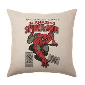 Spiderman the amazing, Μαξιλάρι καναπέ ΛΙΝΟ 40x40cm περιέχεται το  γέμισμα