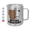 Double-walled stainless steel mug 300ml with temperature-retaining lid