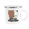 Metallic enamel cup white 360ml