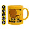 Ceramic coffee mug yellow, 330ml