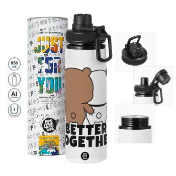 Bubu & Dudu Better together, Metal water bottle with safety cap, aluminum 850ml