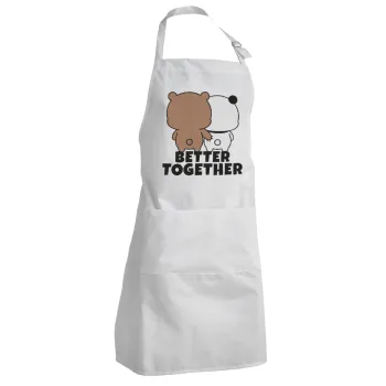 Bubu & Dudu Better together, Ποδιά μαγειρικής Σεφ Ολόσωμη Ενήλικων (με ρυθμιστικά και 2 τσέπες, one size)