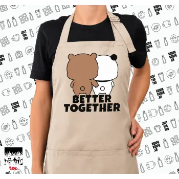Bubu & Dudu Better together, SAND Ποδιά μαγειρικής μακριά Σεφ ολόσωμη με τσέπες (ΕΝΗΛΙΚΩΝ, SAND, ONE SIZE)