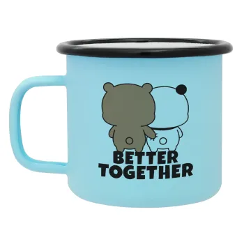 Bubu & Dudu Better together, Κούπα Μεταλλική εμαγιέ ΜΑΤ σιέλ 360ml