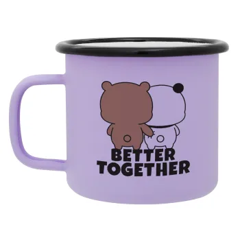 Bubu & Dudu Better together, Κούπα Μεταλλική εμαγιέ ΜΑΤ Light Pastel Purple 360ml