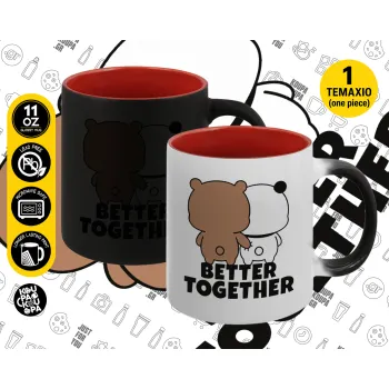 Bubu & Dudu Better together, Κούπα Μαγική εσωτερικό κόκκινο, κεραμική, 330ml που αλλάζει χρώμα με το ζεστό ρόφημα