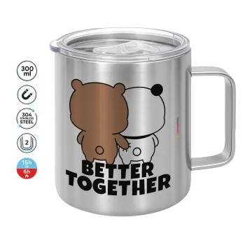 Bubu & Dudu Better together, Κούπα Ανοξείδωτη διπλού τοιχώματος 300ml με καπάκι διατήρησης θερμοκρασίας