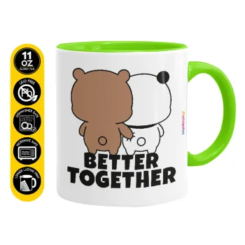 Bubu & Dudu Better together, Κούπα χρωματιστή βεραμάν, κεραμική, 330ml