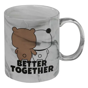 Bubu & Dudu Better together, Κούπα κεραμική, marble style (μάρμαρο), 330ml