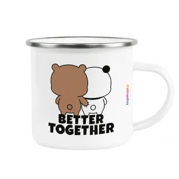 Bubu & Dudu Better together, Κούπα Μεταλλική εμαγιέ λευκη 360ml