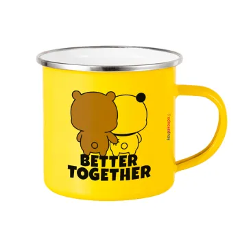Bubu & Dudu Better together, Κούπα Μεταλλική εμαγιέ Κίτρινη 360ml